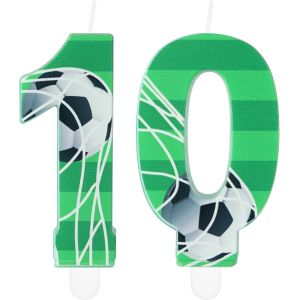 Chenquansarl-Bougies D'anniversaire En Forme De Numéro 10 Sur Le Thème Du Football Pour Garçons Et Hommes, Vert - Neuf