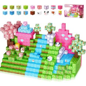 Blocs De Construction Magn&eacute;tiques,154 Pi&egrave;ces Ensemble De Blocs Cubes Magn&eacute;tiques Pour Construire De 3 &Agrave; 10 Ans,Jouet Sensoriel Montessori &Agrave; Empiler,Cadeau P&acirc;ques Et D'Anniversaire - Neuf