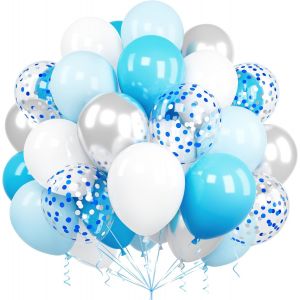 AYUHR-Ballons Rose et Blancs, 60 Pièces 12 Pouces Rose Pastel Latex Rouge Métallique Confettis Ballons avec Ruban pour Filles Femmes Enfant Fête Anniversaire Baby Shower Mariage Baptême Décoration - Neuf