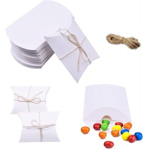 100 Bo&icirc;tes Vintage D'oreiller Papier Kraft,Bo&icirc;te De Faveur De Mariage Bo&icirc;tes Cadeaux Sacs Cadeaux En Kraft Mini Boite De Bonbons Emballages De Cadeaux Petite Boite Dragees En Carton Kraft.[F24] - Neuf