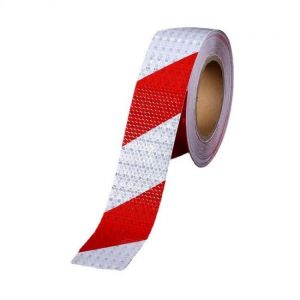 1 avertissement bande réfléchissante rouge auto-adhésif pour marquage routier, 5 cm x 25 m - Neuf