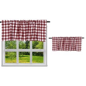 Cantonni&egrave;re &agrave; carreaux Buffalo - Rouge, 106 x 45 cm, coton/polyester, occultante, facile &agrave; installer - Neuf