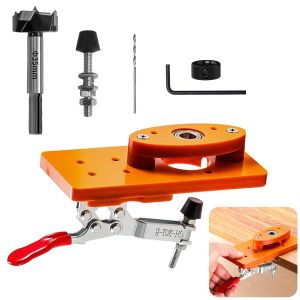 Gabarit de percage charniere,35 mm Gabarit de Percage Charniere,Gabarit De Charni&egrave;re Dissimul&eacute;,Perforateur De Trou De Per&ccedil;age,Double Pince,pour Porte Armoires De Bricolage Menuiserie - Neuf