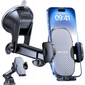 Support De T&eacute;l&eacute;phone De Voiture Pour Tableau De Bord, Pare-Brise Et Bureau, Support De T&eacute;l&eacute;phone Portable 3 En 1, Support Rotatif &Agrave; 360&deg; Pour Iphone 16 15 Pro Plus Max 14 13 12 11samsung - Neuf