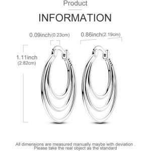 Kalanka-Boucles D'oreilles Cr&eacute;oles En Argent Sterling 925 Pour Femme, Hypoallerg&eacute;niques, Style Huggie - Neuf