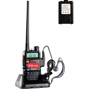 Talkie-Walkie Sans Entrave Uv-5R Double Bande 65Mhz108Mhz Vhf/Uhf Led Fm 128 Canaux De M&eacute;moire Radio 2 Voies &Eacute;metteur-R&eacute;cepteur Fm Radio Support Vox C&acirc;ble D'Alimentation Ue - Neuf