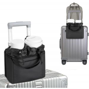 KALANKA-Porte-Gobelet De Voyage Multifonction pour Valise, Porte - Boisson Pliant Mains Libres Portable, Personnel De Cabine, Accessoires De Bagage Universels pour Les Voyageurs d'affaires (Noir) - Neuf