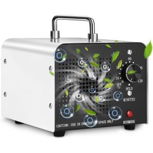 CHECARZHN--NO1-Générateur D'Ozone Domestique 60000 Mg/H, 120W Machine À Ozone Pour Purification De L'Air Et Élimination Des Odeurs, 0-120 Min Minuteur, Générateur Ozone O3 Pour Bureau, Hôtel, Chambre - Neuf