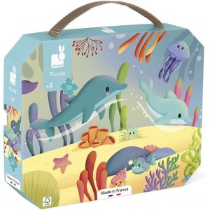 KASFL-Puzzle En Carton Frise Les Animaux Marins Avec Poster 36 Pièces - Neuf