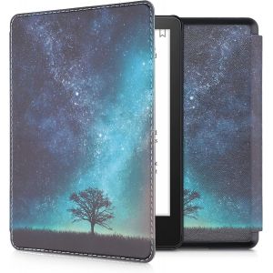 Etui Compatible Avec Kindle Paperwhite 11e Génération - Étui À Rabat Magnétique Tablette Ereader Similicuir Pour Kindle Paperwhite - Bleu-Gris-Noir[Cla9300717] - Neuf