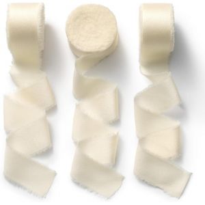 Ruban De Satin Beige Et Cr&egrave;me-Ruban D&eacute;coratif Pour Cadeau De Mariage-25 Mm X 6,4 M-Beige Cr&egrave;me - Neuf