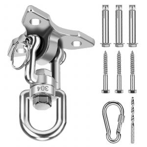 Crochet De Plafond Pivotant &Agrave; 360&deg; Pour Chaise Suspendue, Support Ext&eacute;rieur En Acier Inoxydable Jusqu'&agrave; 500 Kg Pour La Fixation Au Plafond D'un Hamac Suspendu - Neuf