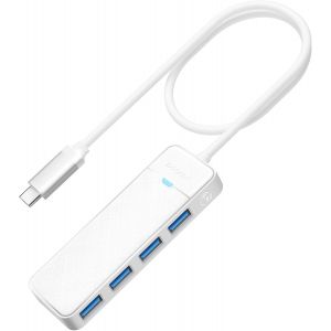 Hub USB C, USB Hub 3.0 avec 50cm Long Cable, 4 Port USB C Hub Multiple Ultra Slim USB Hub Multiport, USB Extension Hub pour Laptop,PC,MacBook,USB Flash Drives, Mobile HDD - Neuf