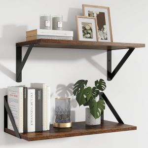 &Eacute;tag&egrave;res Rustiques, &Eacute;tag&egrave;re Suspendue De 40 cm, &Eacute;tag&egrave;res En Agglom&eacute;r&eacute; Pour Mur, &Eacute;tag&egrave;re Murale De 20 cm De Profondeur, &Eacute;tag&egrave;re Pour Chambre &Agrave; Coucher, Salle De Bain, Cuisine, 40 x 20 x 12,5 cm - Neuf