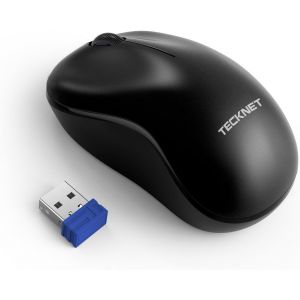 Souris sans Fil, 2.4G Mini Souris sans Fil avec 1200 DPI, Long&iquest;&iquest;vit&iquest;&iquest; de la Pile 18 Mois,Ambidextre,Souris Ergonomique pour Ordinateur Portable, PC avec R&iquest;&iquest;cepteur USB-Noir - Neuf
