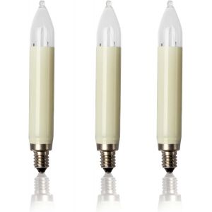 KAL-904031 Lot De 3 Bougies De Rechange Pour Guirlande Lumineuse De Sapin De Noël Pour Intérieur Et Extérieur, 16 V, 3 W, 15 Mm, Diamètre : 15 Mm, E10, 16 V, 3 W, 22 Lumens - Neuf