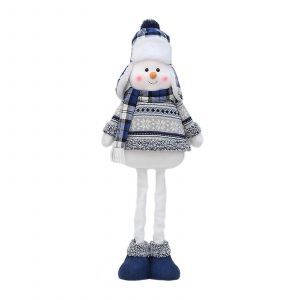 Poupée en peluche à longues jambes, jouet bleu, décoration de Noël, ornement de bureau, pour arbre de fête, décoration de vacances-Porcelet - Neuf