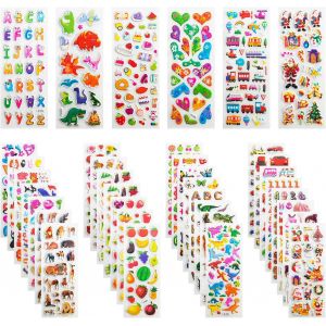 Autocollants Pour Enfants 950+ 3d Puffy Stickers Variés Pour Cadeaux Gratifiants Scrapbooking Comprend Animaux, Poissons, Dinosaures Chiffres, Fruits, Avions Et Plus (36 Feuilles) - Neuf