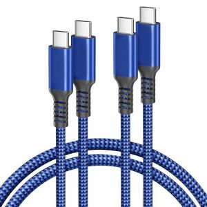 Thef-Cable Ipad 10 Eme Generation,Câble Chargeur Usb C Vers Type C 100w 2m 2 Pack,Cordon Charger Rapide Nylon Pour 2024 Ipad Air 4 5 Mini 7 6,Ipad Pro,10.9 11 13 Pouces,Iphone 16 15,S25 S24 A42 - Neuf