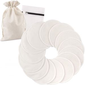 Kalanka-14pcs Coussinets D'allaitement Lavables, Réutilisable Bambou Bio Coussinets D'allaitement Avec Sac À Linge Et Sac De Rangement - Absorbant, Hypoallergénique, Tapis Écologiques D'allaitement - Neuf
