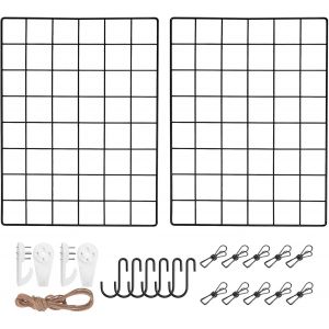 Lot De 2 Grilles Murales Noires,Grille De Fer À Monter Soi-Même, - Neuf