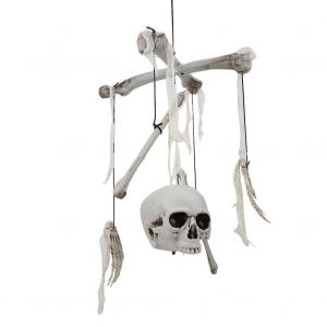 Accessoires D'halloween, Pendentif Tete De Squelette, Barre, Decorations Suspendues D'horreur Pour Maison Hantee - Neuf