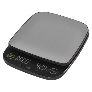 Balance À Café Numérique En Acier Inoxydable - Balance De Cuisine Pour Barista - Poids Maximal De 3 Kg - Précision 0,1 G - Fonction Tare - Minuterie - Affichage Led - G, Lb, Oz - Crochet - Neuf