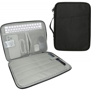 Housse Compatible Avec Magic Keyboard K380 K480 & 12,9"" - 13"" Tablet Housse - Sacoche De Transport Pour Tablette Et Clavier Sans Fil Avec Poche De Rangement - Noir - Neuf