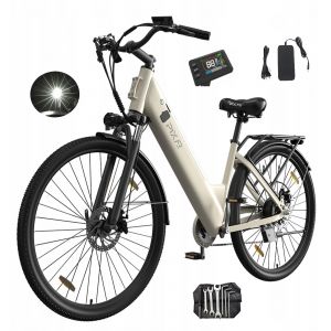 V&eacute;lo &Eacute;lectrique Pixar C1 250w, 36v 13ah, 40-50km, Shimano 7v, Freins Disque, Ip54, Confort & S&eacute;curit&eacute; Quotidien - Neuf