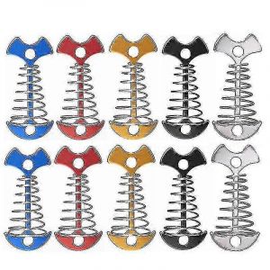 10pcs Planche Réglable Plancher Ressort Ancre Tente Chevilles Boucle Extérieur Auvent Pont Clous Fixes Camping - Neuf