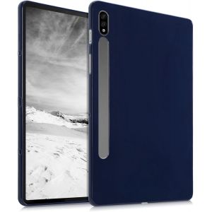 Coque Compatible Avec Samsung Galaxy Tab S10/S9fe/S9/S8/S7 - Coque Housse Protectrice Pour Téléphone En Silicone Bleu Foncé - Neuf