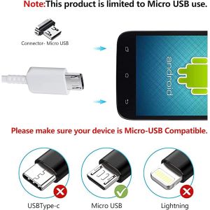 2-Pack USB Chargeur M&acirc;le, Chargeur Rapide Alimentation avec 1,5M Micro C&acirc;ble USB pour Samsung Galaxy S7 S6 Edge S5 S4 S3 S2 A7 A03 J8 J7 J6 J5 J3, Tab 4, Tab S, Tab S2, Android Smartphone - Neuf