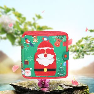 Livre en feutre résistant aux déchirures « Santa&#39;s Goodnight » Livre pop-up d&#39;éveil précoce Premier livre en tissu pour bébé - Neuf