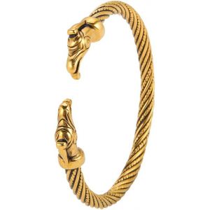 Bracelet Viking En Acier Inoxydable Avec T&ecirc;te D'animal - Bijou Vintage &Agrave; Vis - Pour Homme - Neuf