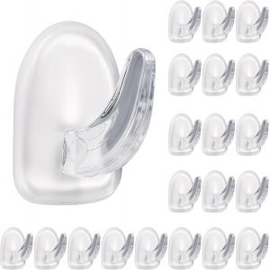 Eryi-Lot De 20 Petits Crochets Adhésifs Transparents Extra Forts - En Plastique Transparent - Avec Dos Adhésif - Sans Perçage - Pour Cuisine, Salle De Bain, Porte, Toilettes, Serviette - Neuf