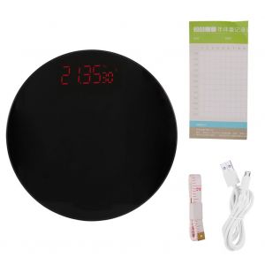 HJLIAN Balance de salle de bain numerique USB avec IMC et moniteur de graisse corporelle (noir) - Neuf