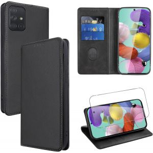 Kal-Coque Cuir Pour ¿¿¿¿¿¿¿ ¿¿¿¿¿¿ ¿¿¿ ¿¿ 6.5"" Avec 1 Verre Trempé Etui À Rabat En Pu Porte-Cartes Portefeuille Support Flip Housse Magnétique Antichoc Anti-Rayures Case,Noir - Neuf