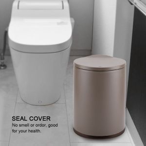 Hjlian Poubelle Double Couche Avec Couvercle, Classification Des Dechets, Pour La Maison Et Le Bureau (Marron) - Neuf