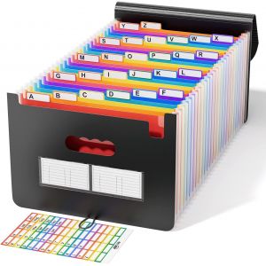 Moiuy-Trieur A4 / Range Document/Rangement Papier, Trieur Valisette Rangement Documents Classeur A4 Organiseur Documents Trieur Extensible Accordéon Document (Trieur 26 Compartiments) - Neuf