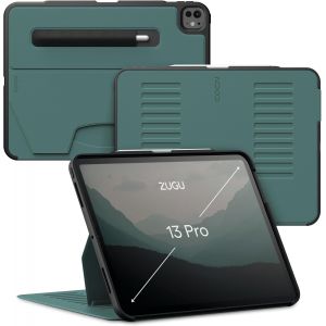 Zugu Coque Pour Ipad Pro 13 (M4 / M5) 2024/2025 Case Ultra-Fin Charge Sans Fil De Pencil, Support Magn&eacute;tique Avec 10 Angles R&eacute;glable [ Vert Pin ] - Neuf