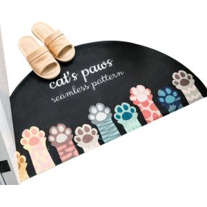 Tapis De Porte Demi-Rond Antid&eacute;rapant Et Absorbant, Tapis D'entr&eacute;e, Tapis De Bain, Paillasson Pour Int&eacute;rieur Et Ext&eacute;rieur, 40 X 60 Cm - Neuf