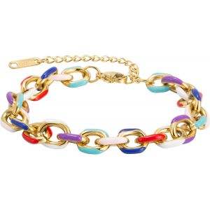 Women's 18k Gold Plated Stainless Steel Clover Bangle Bracelet Lucky Charm Jewellery For Women Birthday Gift - Neuf