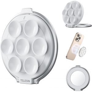 Kal-Support Telephone Ventouse Magnétique, Compatible Avec Magsafe, Support Magnétique À Ventouse Pour Téléphone Avec Miroir Pour Iphone Androïde, Pour Mur, Voiture, Salle De Bain, Selfies, Gym - Neuf