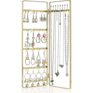 Nbgcm-Porte Boucle D'oreille Collier- Métal Or Rose,Support Bijoux Porte Bijoux Femme,Presentoir Range Bijoux Rangement Boucle D'oreille Organisateur De Bijoux Pour D'oreilles, Chaînes, Colliers, Bra - Neuf