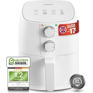 Friteuse à air chaud 4 l - Airfryer avec minuterie et fonction maintien au chaud - Température au choix - Économe en énergie et plus rapide que les fours - 1400 W (noir) - Neuf