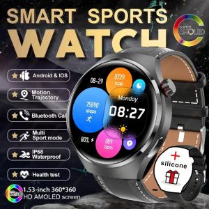 Pour Huawei Montre 4 Pro Gps Montre Intelligente Hommes 360*360 Amoled Écran Fréquence Cardiaque Bluetooth Appel Ip68 Étanche Homme Smartwatch 2025.Black Belt. - Neuf