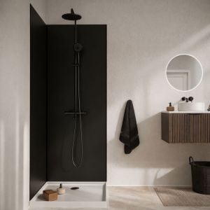 Pack 2 Panneaux Muraux en Aluminium Noir 90x210 cm + Profil&eacute;s Noir - WALL'IT - Neuf