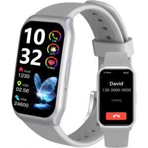 KALANKA-Montre Connect&eacute;e Homme Femmes 1.45" avec Appel Bluetooth Suivi du Sommeil Podom&egrave;tre Etanche Montre connect&eacute;e Homme Fitness Compatible pour Android iOS - Neuf