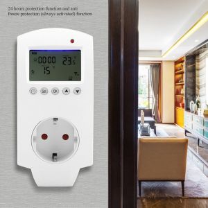 HJLIAN Thermostat numerique programmable enfichable Wi-Fi, prise UE 230 V - Neuf