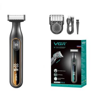 Tondeuse À Barbe Et Rasoir Électrique Homme Vgr, Étanche, Portable, Écran Led, Machine À Raser Pro, Tondeuse Cheveux Multifonction Pour Hommes - Neuf